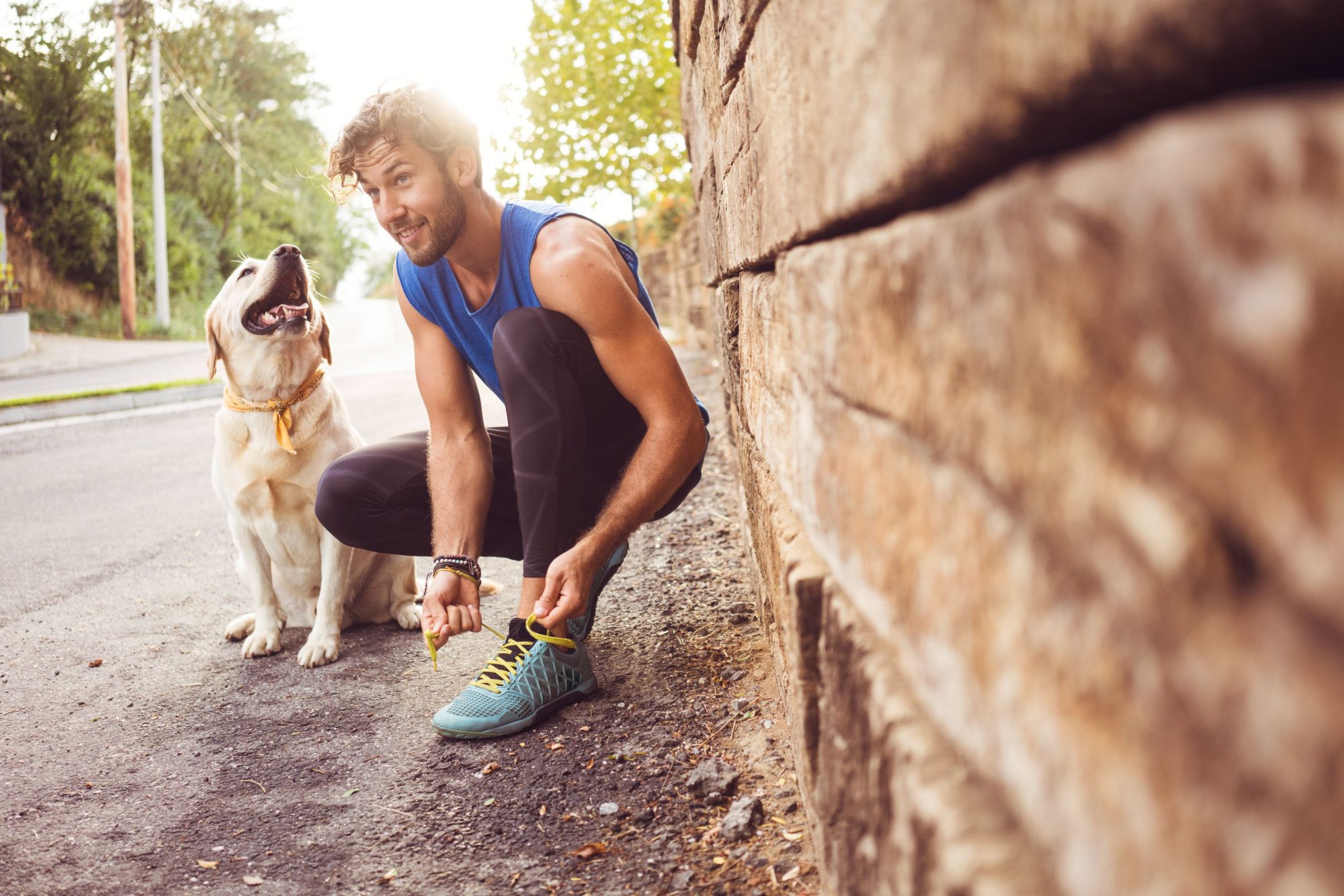 Dog out jogging